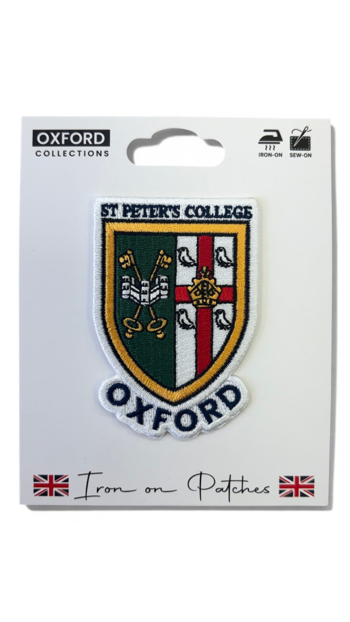 St Peter's College Oxford Iron-On Embroidered Patch